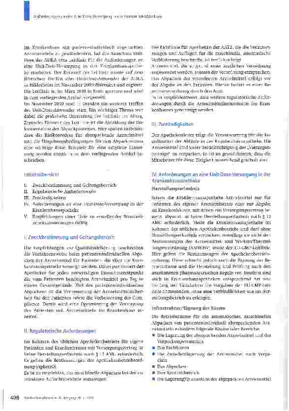 Vorschauseite 2: Anforderungen an eine Unit-Dose-Versorgung in der Krankenhausapotheke