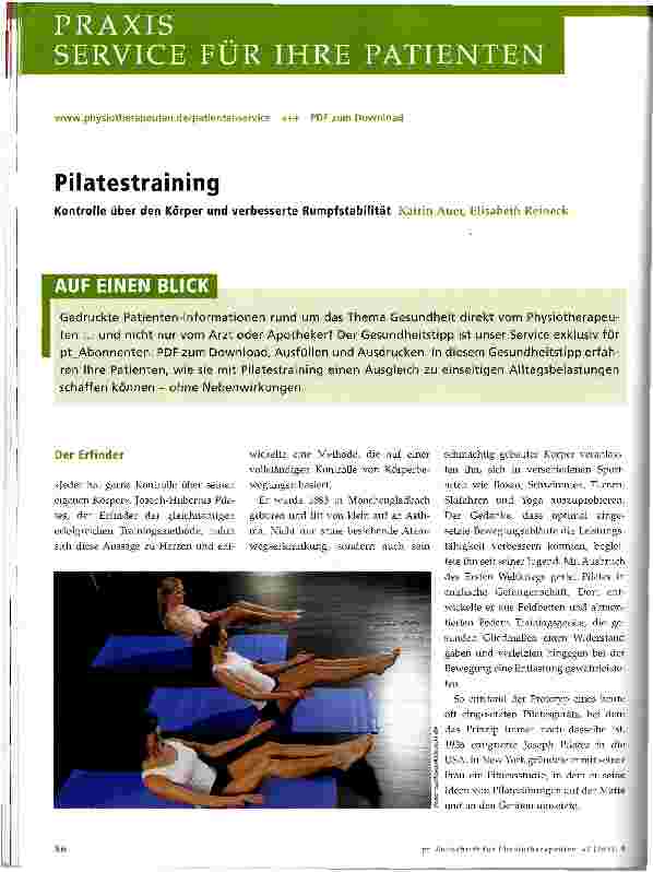 Vorschauseite 1: Pilatestraining