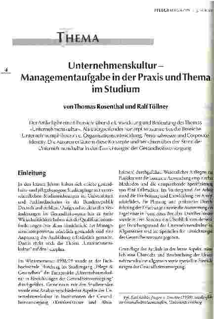 Vorschauseite 1: Unternehmenskultur - Managementaufgabe in der Praxis und Thema im Studium