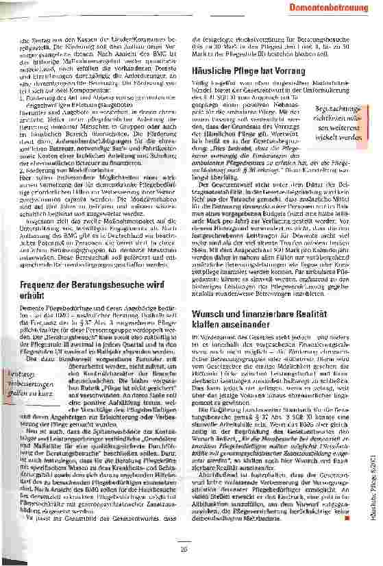 Vorschauseite 3: Ein Tropfen auf dem heißen Stein Dementenbetreuung