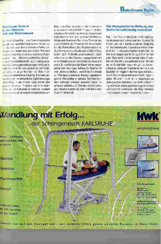 Vorschauseite 2: Die Therapie mit Botulinum Toxin Abei Kindern mit spastischen Bewegungsstörungen -Die Rolle der Physiotherapie