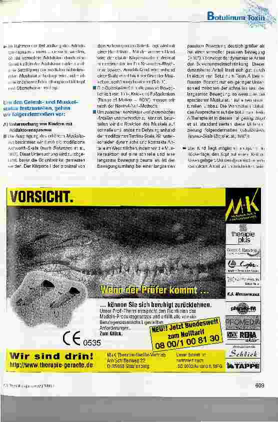Vorschauseite 4: Die Therapie mit Botulinum Toxin Abei Kindern mit spastischen Bewegungsstörungen -Die Rolle der Physiotherapie