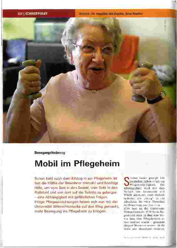 Vorschauseite 1: Mobil im Pflegeheim