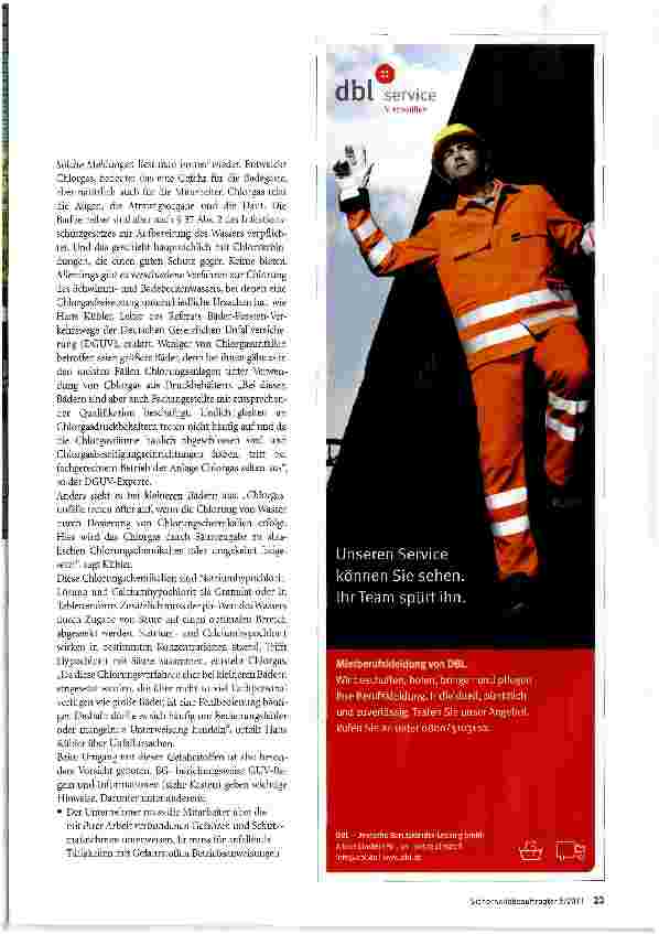 Vorschauseite 2: Vorsicht bei der Chlorung