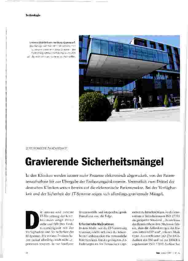Vorschauseite 1: Gravierende Sicherheitsmängel