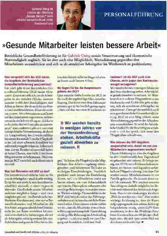 Vorschauseite 1: Gesunde Mitarbeiter leisten bessere Arbeit