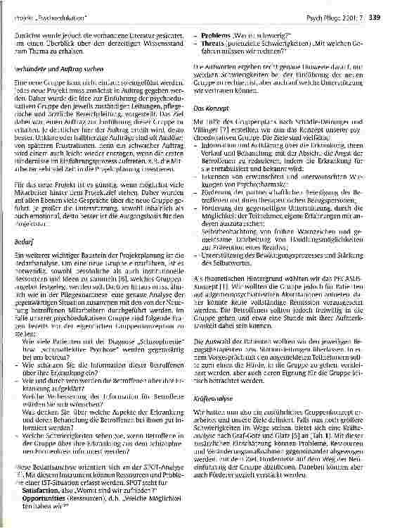 Vorschauseite 2: Projekt Psychoedukation