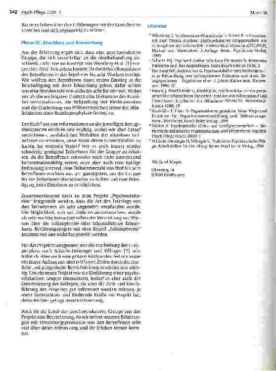 Vorschauseite 5: Projekt Psychoedukation
