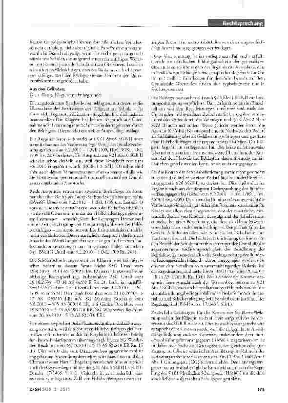 Vorschauseite 2: Keine Übernahme von Schülerbeförderungskosten bei Bezug von ALG II; HärtefaLLregelung nicht anwendbar; Bedarfe für Schulbesuch sind Teil der RegelleistungSGB II §§20, 21 Abs.6,23A…