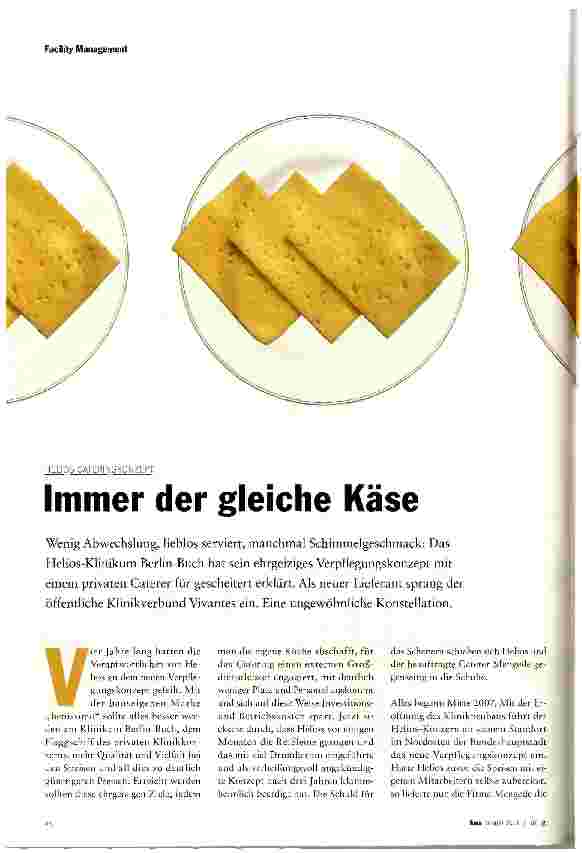 Vorschauseite 1: HELiOS-CATERINGKONZEPTImmer der gleiche Käse