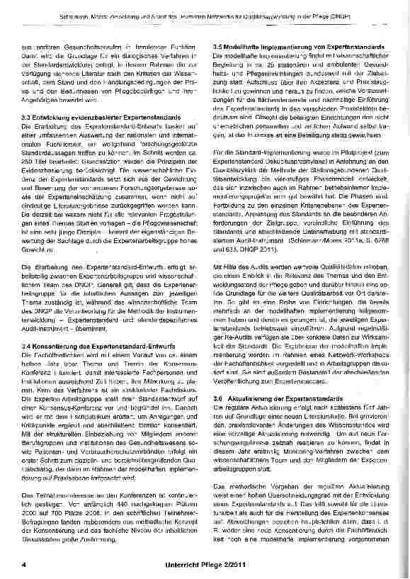 Vorschauseite 3: Zielsetzung und Arbeit des Deutschen Netzwerks für Qualitätsentwicklung in der Pflege (DNQP)
