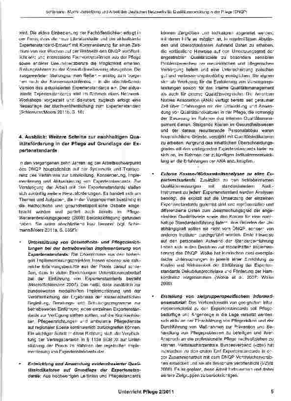 Vorschauseite 4: Zielsetzung und Arbeit des Deutschen Netzwerks für Qualitätsentwicklung in der Pflege (DNQP)