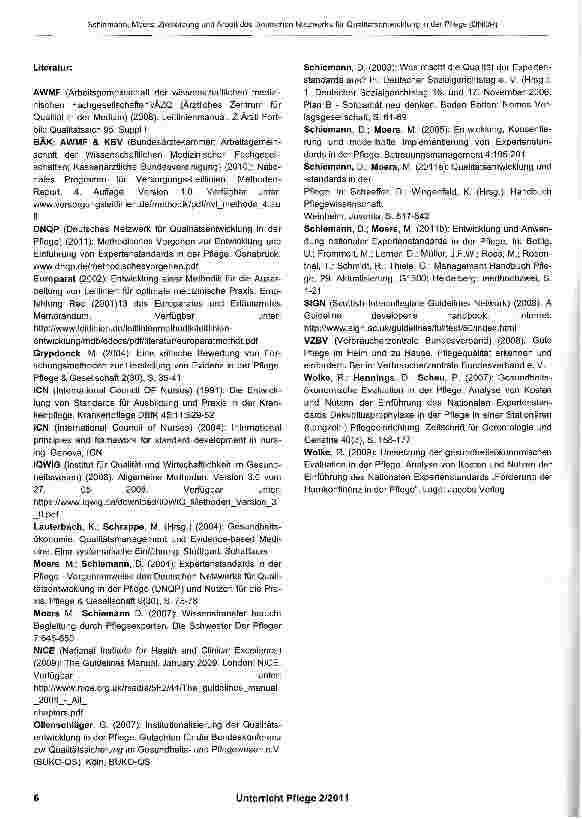 Vorschauseite 5: Zielsetzung und Arbeit des Deutschen Netzwerks für Qualitätsentwicklung in der Pflege (DNQP)