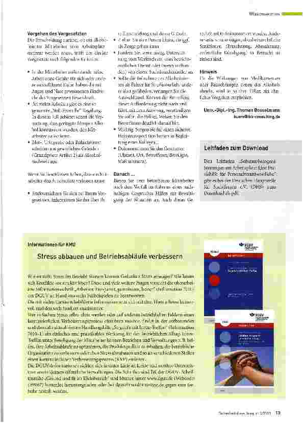 Vorschauseite 2: Informationen für VorgesetzteSofortmaßnahmen bei alkoholisierten Mitarbeitern