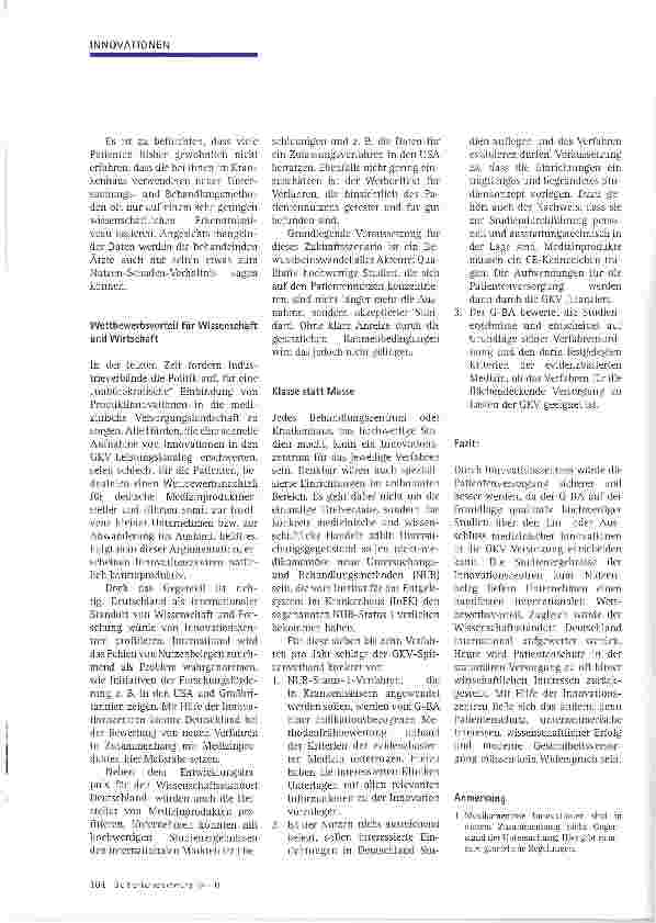Vorschauseite 2: Patientensicherheit hat absoluten Vorrang