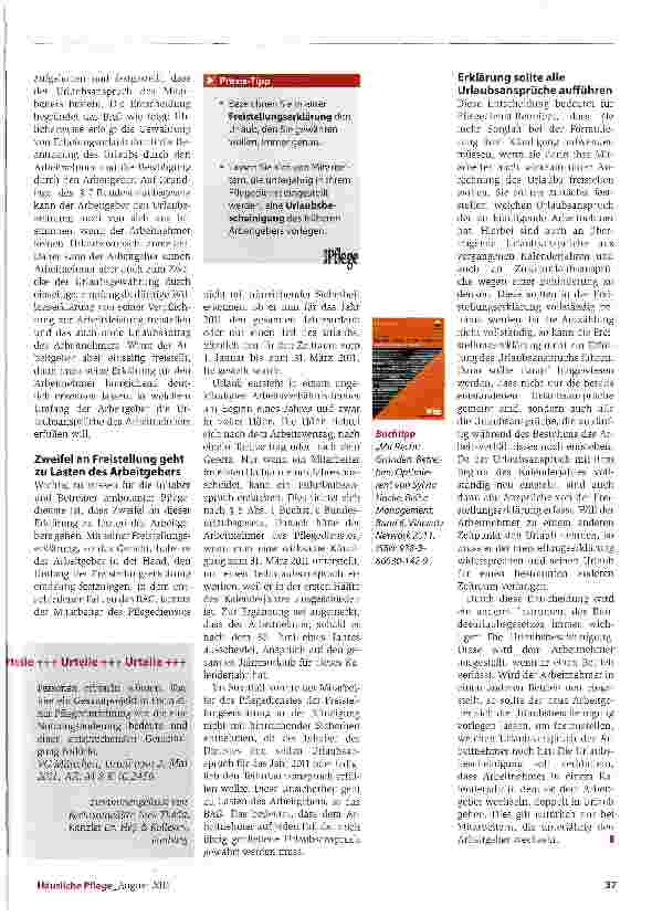 Vorschauseite 2: Urlaubsanspruch vollständig auflisten
