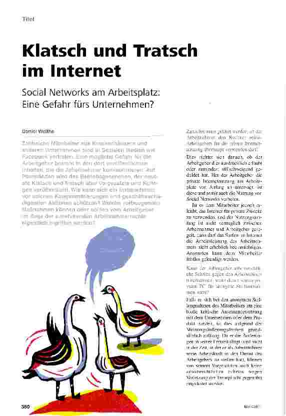 Vorschauseite 1: Klatsch und Tratsch im Internet