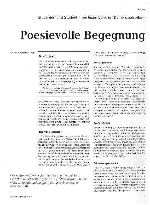Vorschauseite 1: Poesievolle Begegnung