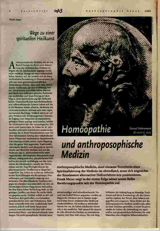 Vorschauseite 1: Homöopathie und anthroposophische Medizin Wege zu einer spirituellen Heilkunst