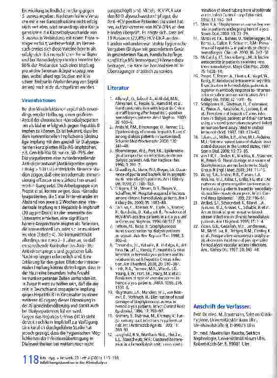 Vorschauseite 4: Infektionsprävention in der Hämodialyse