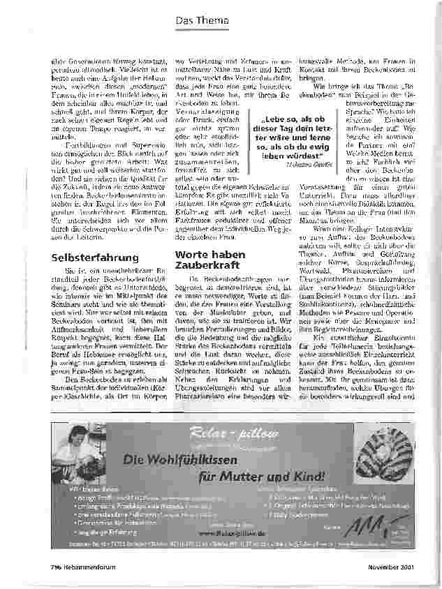Vorschauseite 2: MODERNE KORPER BECKENBODENFORTBILDUNG FÜR HEBAMMEN