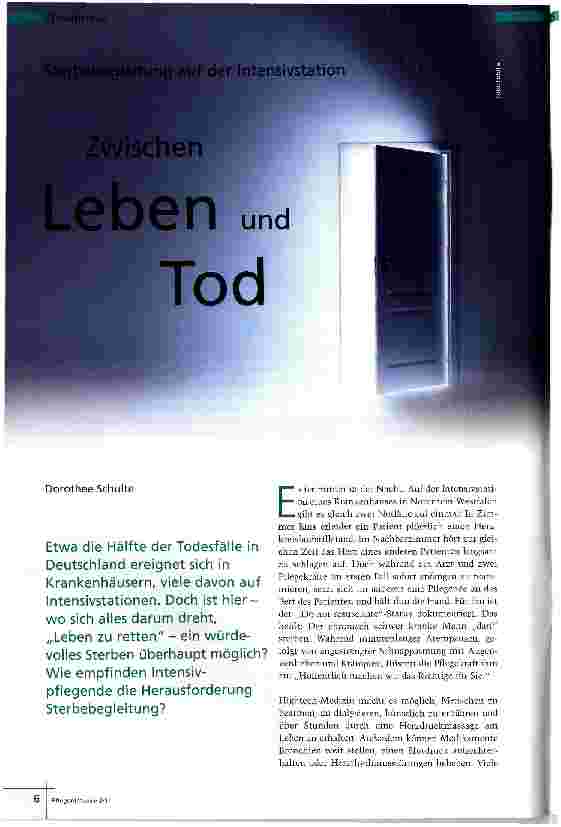 Vorschauseite 1: Zwischen Leben und Tod