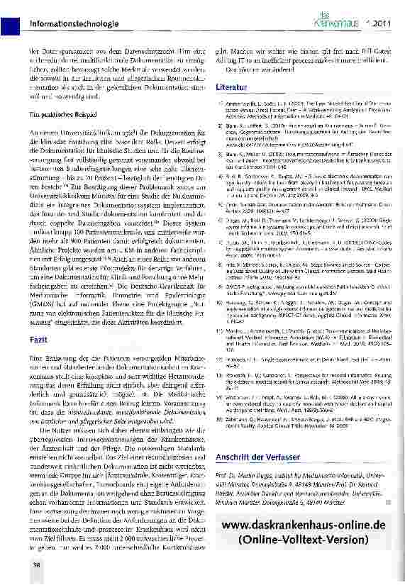 Vorschauseite 4: Entlastung des medizinischen Personals bei der Dokumentations arbeit im KrankenhausWege zu einer effizienteren Dokumentation