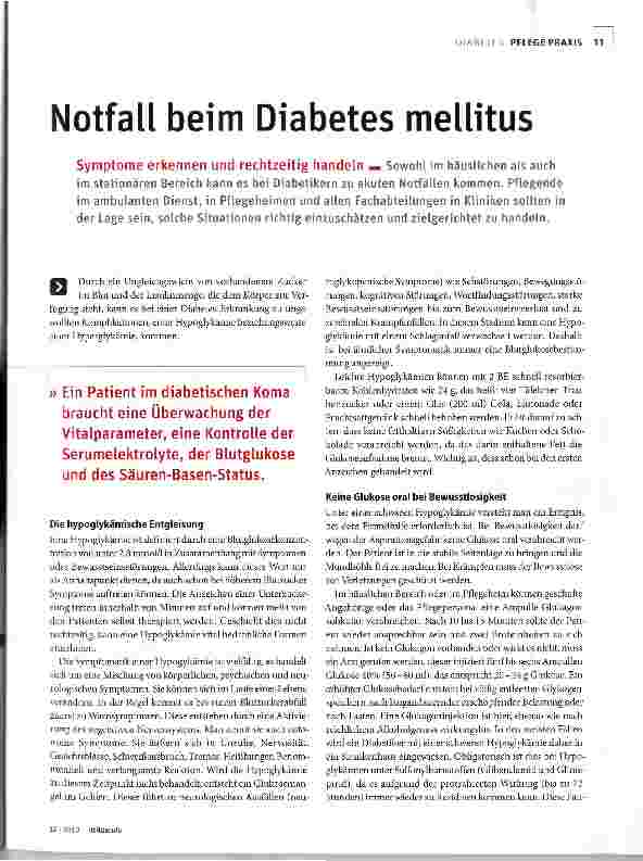 Vorschauseite 2: Notfall beim Diabetes mellitus