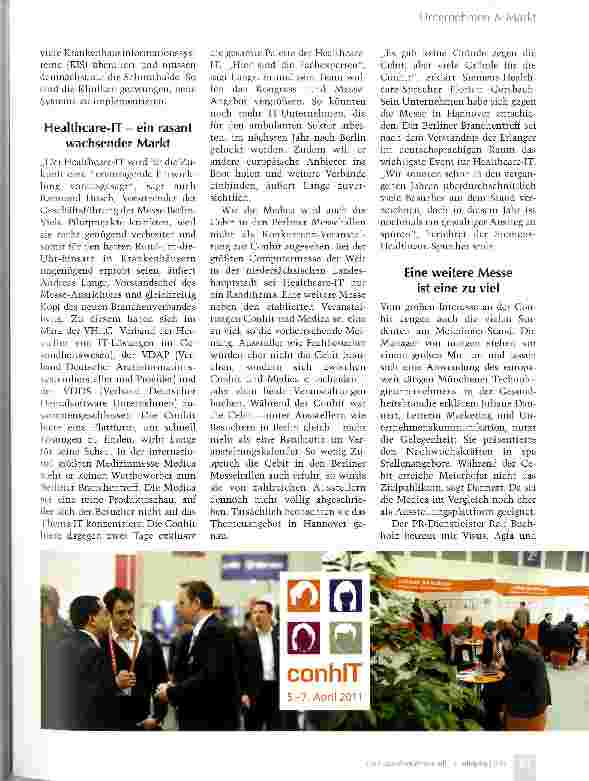 Vorschauseite 4: Cebit versus Conhit: Messen im Wettbewerb