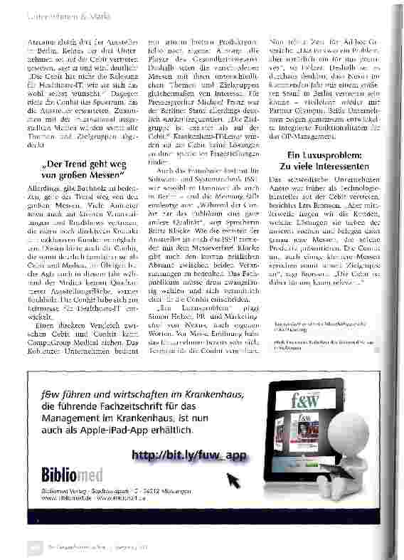 Vorschauseite 5: Cebit versus Conhit: Messen im Wettbewerb