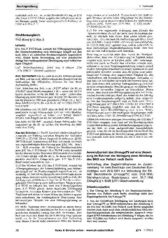 Vorschauseite 4: Undifferenziertes Leistungsentgelt nach §18 TVöD (VKA)Tarifvertrag für den öffentlichen Dienst (TVöD) §18 (VKA); Protokollerklärung Nr. 1 zu § 18 Abs. 4 TVöD (VKA) Satz 6