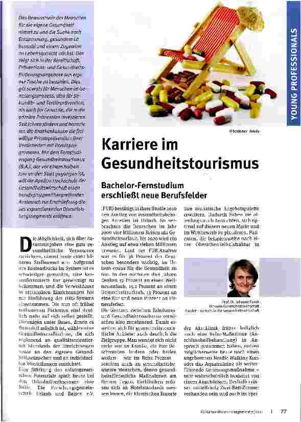 Vorschauseite 1: Karriere im Gesundheitstourismus