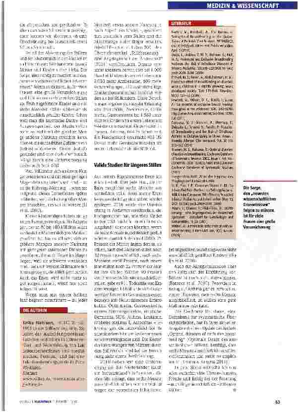 Vorschauseite 2: Neues zur Stilldauer:Wie gut ist die Evidenz?