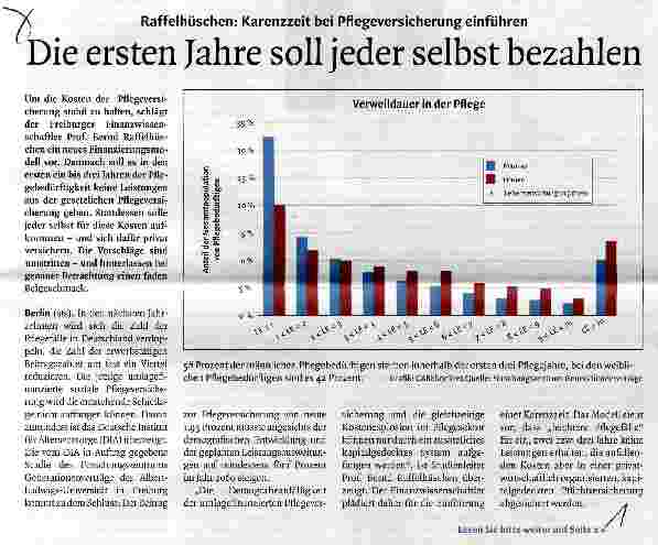Vorschauseite 1: Die ersten Jahre soll jeder selbst bezahlen