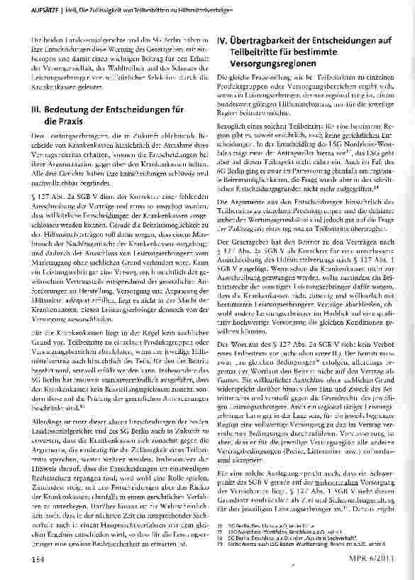 Vorschauseite 4: Die Zulässigkeit von Teilbeitritten zu Hilfsmittelverträgen