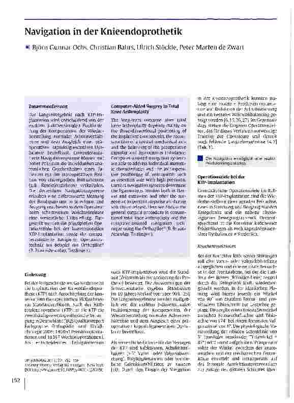 Vorschauseite 1: Navigation in der Knieendoprothetik