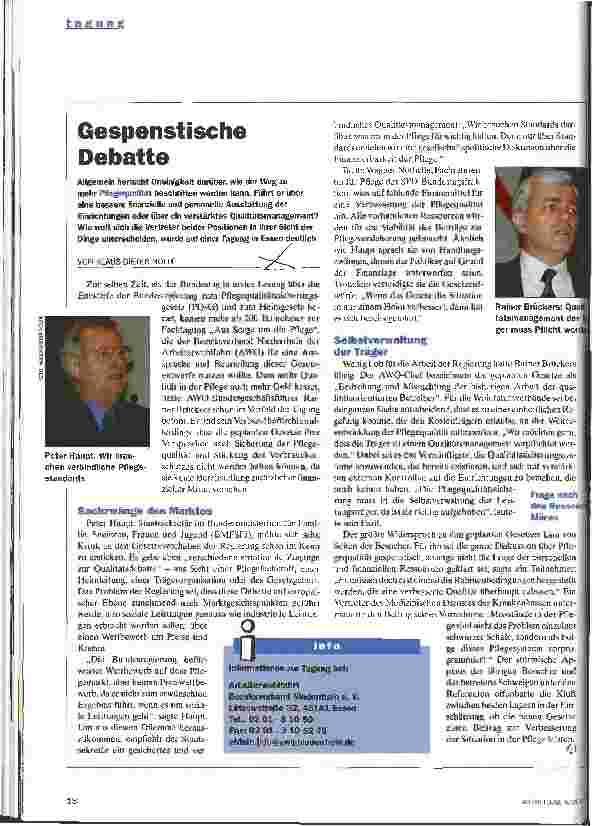 Vorschauseite 1: Gespenstische Debatte