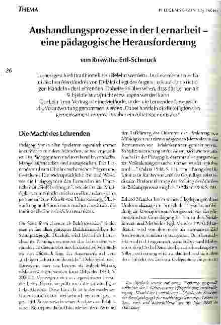Vorschauseite 1: Aushandlungsprozesse in der Lernarbeit - eine pädagogische Herausforderung