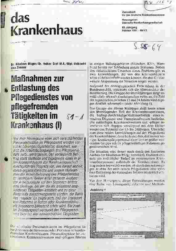 Vorschauseite 1: Maßnahmen zur Entlastung des Pflegedienstes von pflegefremden Tätigkeiten im Krankenhaus