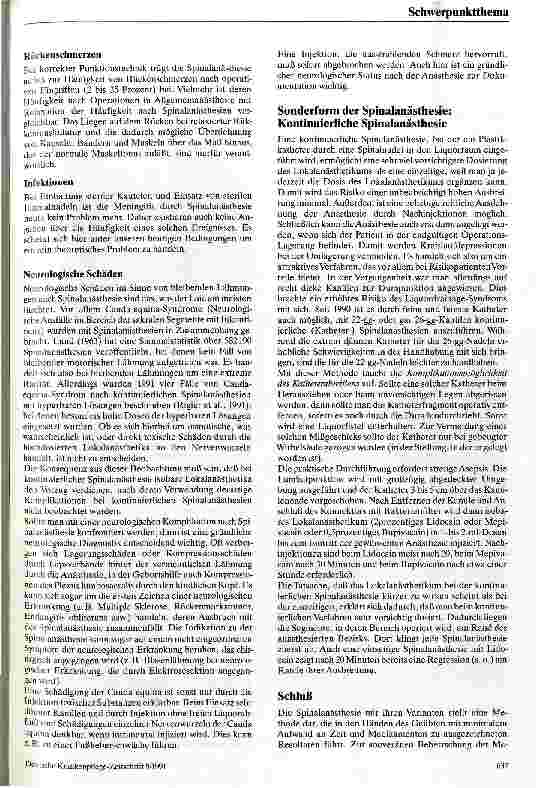 Vorschauseite 5: Spinalanästhesie
