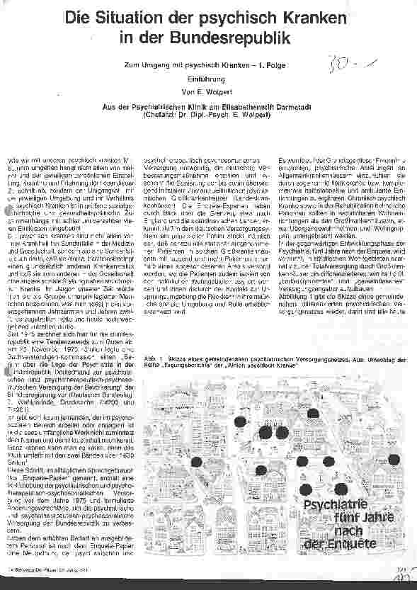 Vorschauseite 1: Die Situation der psychisch Kranken in der Bundesrepublik Zum Umgang mit psychisch Kranken 1. Folge