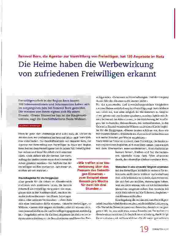 Vorschauseite 1: Die Heime haben die Werbewirkung von zufriedenen Freiwilligen erkannt
