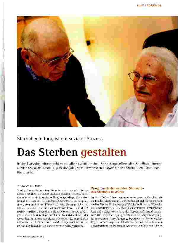 Vorschauseite 1: Das Sterben gestalten