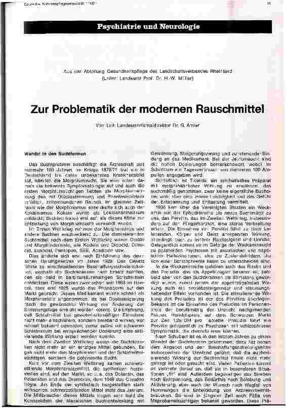 Vorschauseite 1: Zur Problematik der modernen Rauschmittel