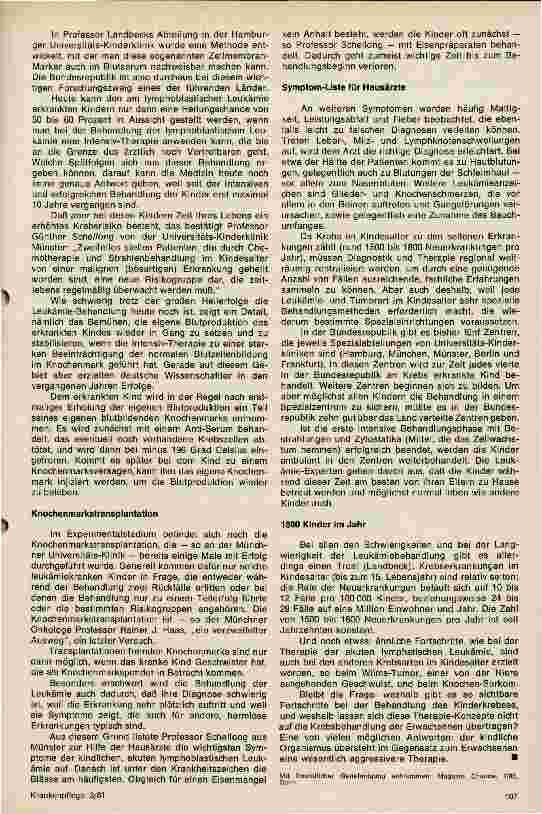 Vorschauseite 3: Erfolge im Kampf gegen die Leukämie im Kindesalter