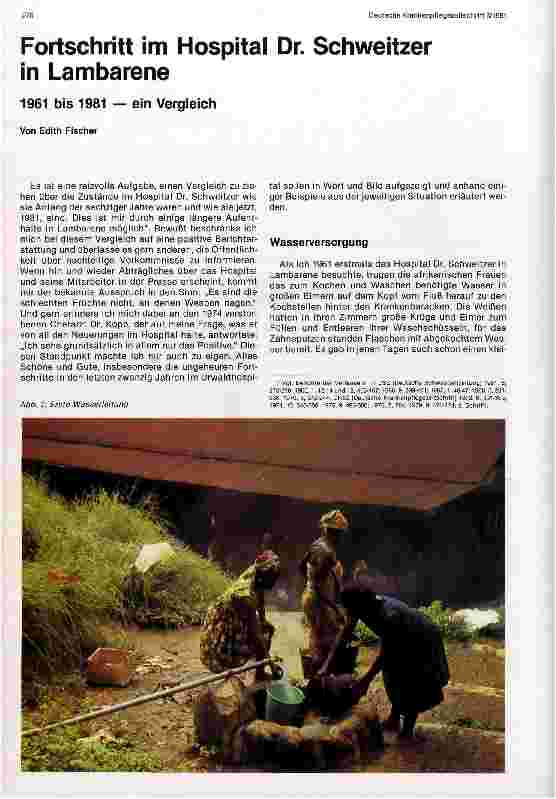 Vorschauseite 1: Fortschritt im Hospital Dr. Schweitzer in Lambarene 1961 - 1981 - ein Vergleich