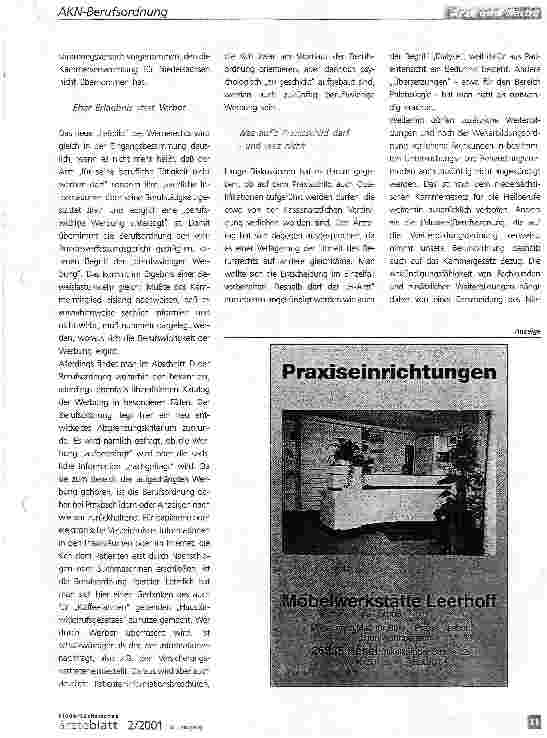 Vorschauseite 2: Ärztliches Werbeverbot:Die Berufsordnung ist jetzt liberaler geworden