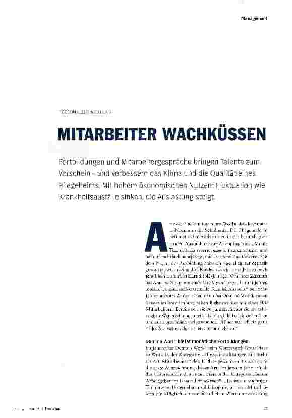 Vorschauseite 2: PERSONALENTWICKLUNGMITARBEITER WACHKÜSSEN