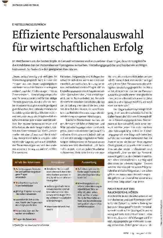 Vorschauseite 1: Effiziente Personalauswahl für wirtschaftlichen Erfolg