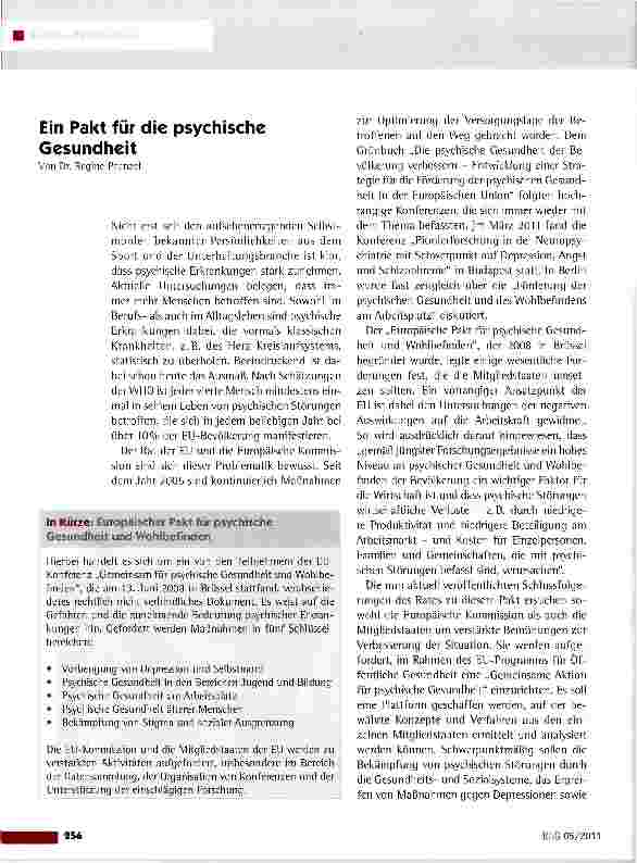 Vorschauseite 1: Ein Pakt für die psychische Gesundheit